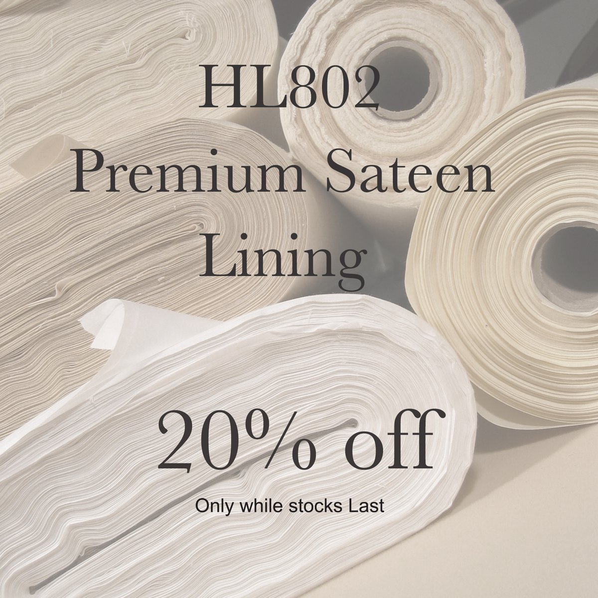 If you haven't used our most popular lining before now's the time to give it a go with this fantastic offer...

For more info visit our website - webstore.jones-interiors.com/hl802-premium-…

#curtainmakers #curtainlining #curtainsandblinds #curtainworkroom #handmadecurtains #wholesalelining #linings