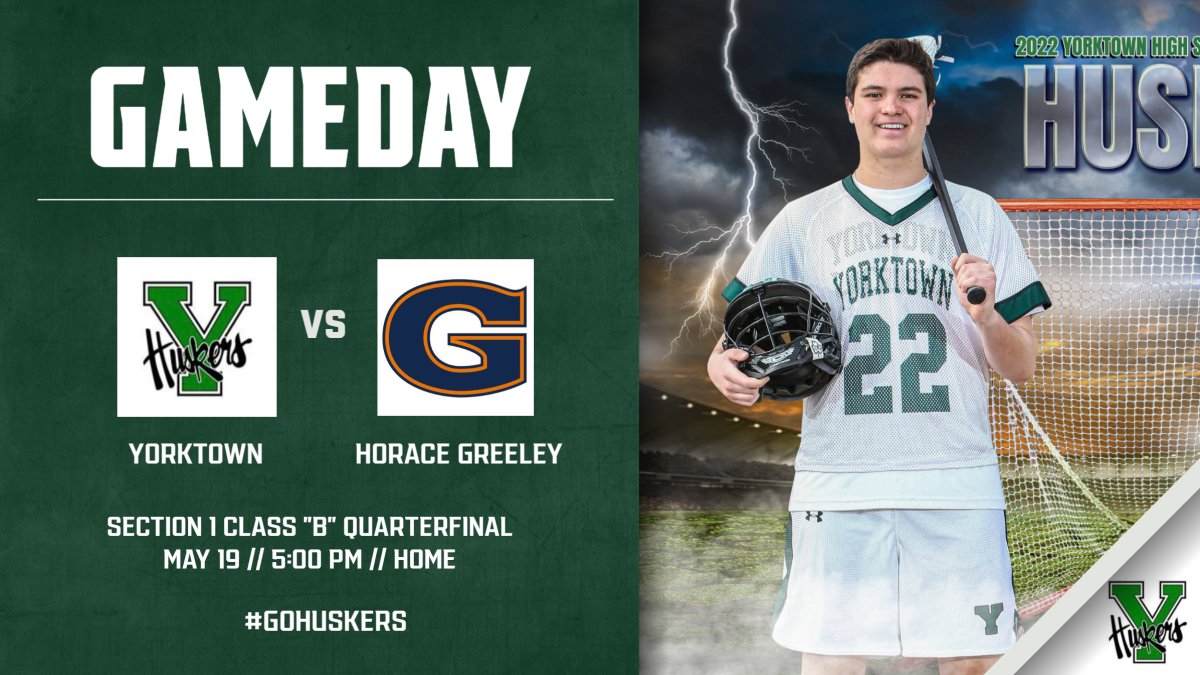 YCSD_Athletics's tweet photo. Playoff gameday for @Yorktownlax as they host Horace Greeley tonight at 5:00! @THE__CROP @YHSDeGennaro https://t.co/Y1OinNgz8d