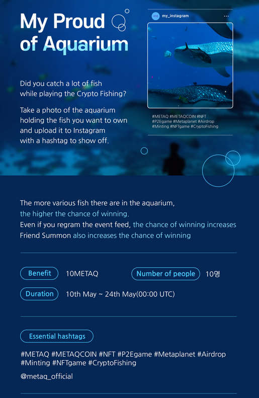 natacrypto1's tweet photo. One of the newest #Play2Earn / #NFT game is Crypto Fishing and they're holding many on-going events with rewards to join, same as with Airdrop event ❤
Register here now> https://t.co/uOptDiP2mP https://t.co/0hnxVLT1HN