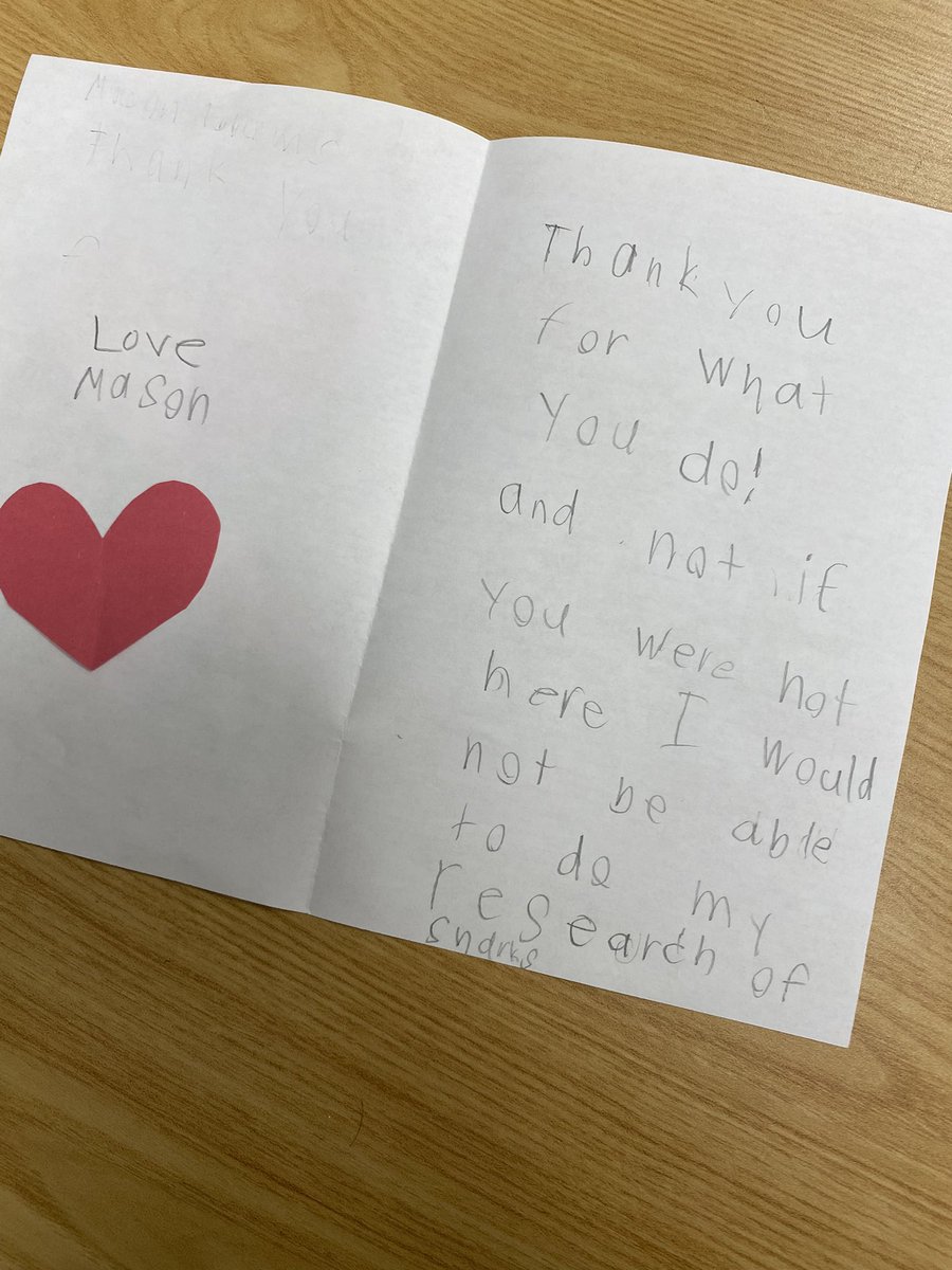 What a wonderful way to start my day! Readers visiting to talk about books and this adorable and thoughtful &amp; card from a 1st grader who knows the value of his 📚 school library! <a href="/AsherHolmesES/">Asher Holmes ES</a> <a href="/NJASL/">NJ Assn School Libns</a>