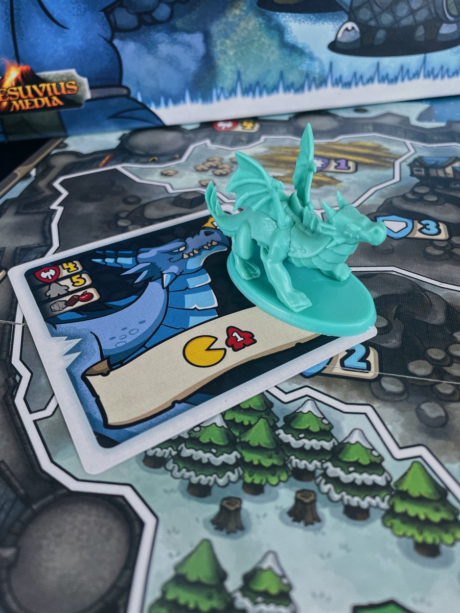 Vesuvius_Media's tweet photo. Ice Dragon : Think of a fire breathing dragon, but better! At the start of a turn, any one dwarf near this beast gets knocked off the board... How can you defeat a creature you can't even get close to?! 🥶
#Dwar7sWinter #boardgames #dragons https://t.co/AwX8Jgfm8e