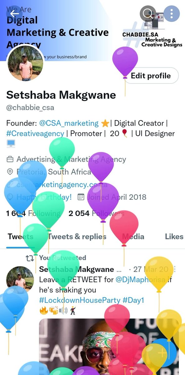 chabbie_csa's tweet photo. I’ve got balloons everywhere 🎈🎈 21 years of grace 🎉🎊🙏 https://t.co/GSs3zRwtPn