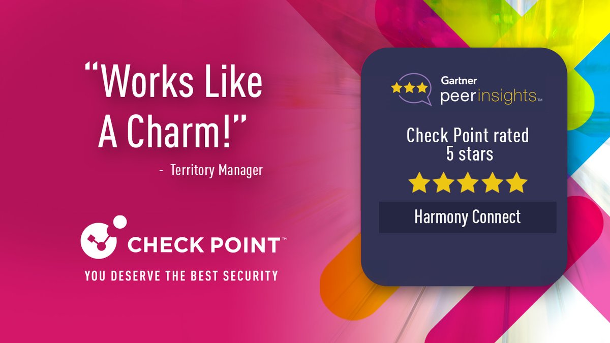 "Works like a charm," says one Check Point Harmony Connect customer. What are others saying? Find out, here: https://t.co/tFuYPnCxI9 #cybersecurity https://t.co/iBpVD1dKld