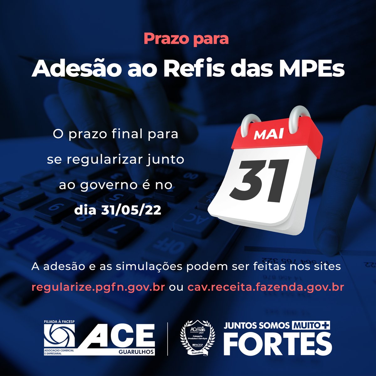 aceguarulhos's tweet photo. Aderindo ao Refis das MPEs, o empresário pode parcelar em até 188 vezes a sua dívida e conseguir desconto de até 90% nos juros e multas que incidem sobre o valor. Corra que ainda dá tempo! https://t.co/4AjI5pBKbu