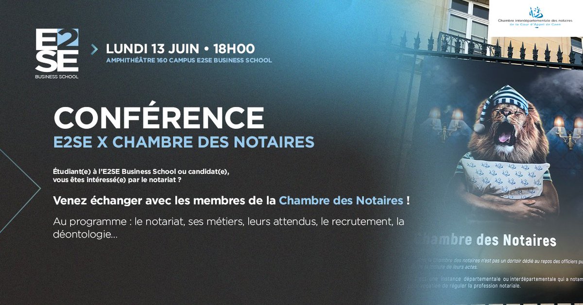 Les #notaires2normandie à la rencontre des jeunes talents à l'E2SE Buisness School de #Caen.
En formation initiale ou en alternance, le #BTS #notariat offre de belles perspectives de carrière jusqu’au niveau bac +4 en alternance.
Informations et inscriptions : ldelaunay@e2se.fr