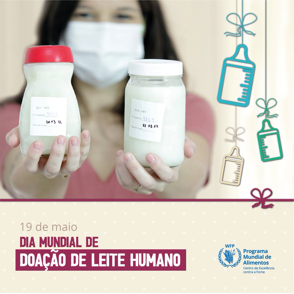 WFPBrasil's tweet photo. Hoje (19) é o Dia Mundial da Doação de Leite Humano! A #amamentação tem vários benefícios:

🤱Reduz risco de câncer de ovário e de mama
🤰Ajuda a espaçar gestações
🦠Protege o bebê de infecções
👶Reduz a mortalidade neonatal https://t.co/MCLSlGO5mc