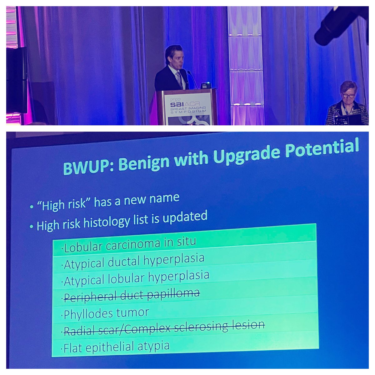 drnidhisharmaa's tweet photo. Most exciting session yet @BreastImaging #SBIACR2022! High risk has a new name ‘BWUP’ - excellent synopsis by @PeterEbyMD 

@ToulaSdestounis @DrJessicaLeung @WDeMartiniMD at BIRADS: New edition discussion led by Dr. Mary Newell https://t.co/ZPUTTISqqs