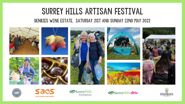 Surrey Hills Artisan Festival this weekend at Denbies Wine Estate. Early bird tickets still available. Plenty to do onsite for all ages with entertainment &amp; demos all in the stunning #SurreyHills at the base of Box Hill. Find out more &amp; book orlo.uk/rdm8u