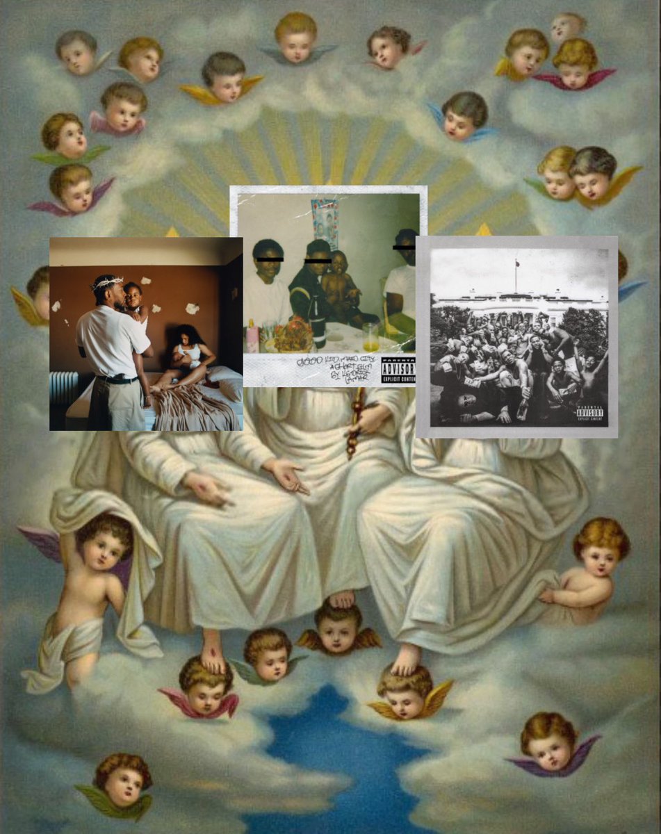 LAxFLAME's tweet photo. The holy trinity of Kendrick Lamar albums https://t.co/zYrxHGR49R