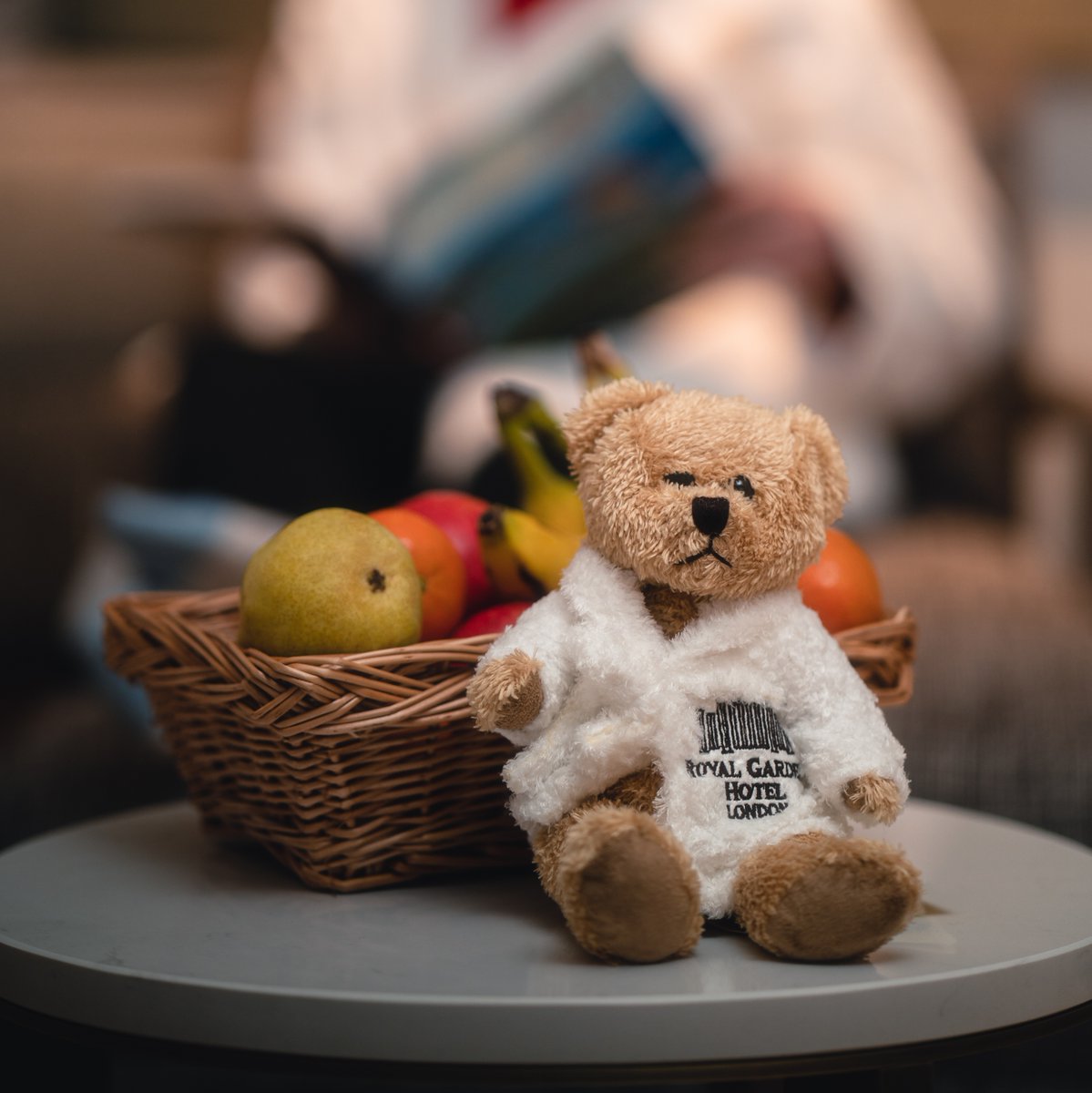 The Royal Garden Hotel Teddy getting a sneak peak at our new rooms….