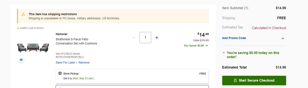 SaveMoneyAIO's tweet image. $15 patio sets anyone?
Retail $2000
Our price: $15

Never miss a price error in here...