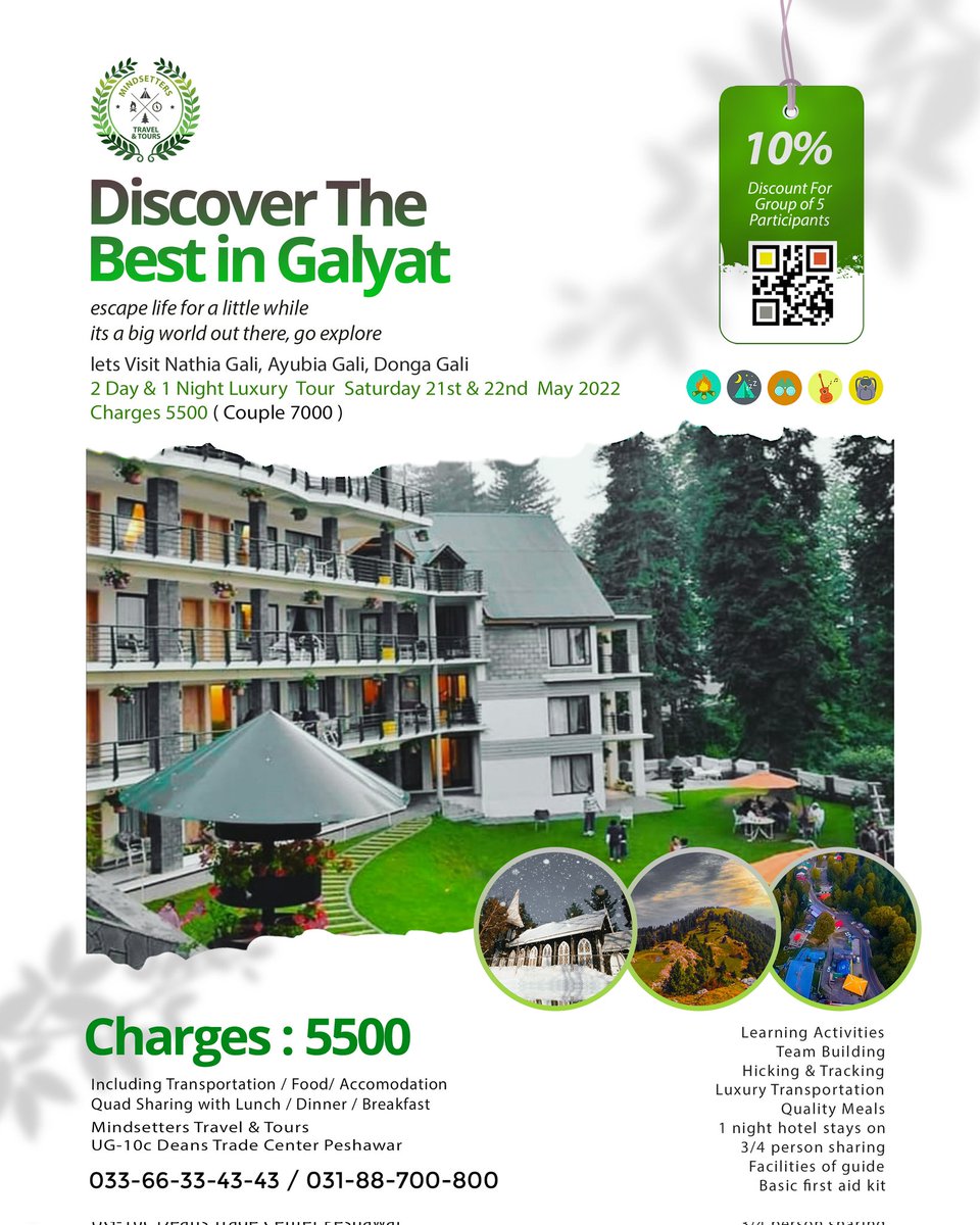 MindsettersPak's tweet photo. 𝐌𝐈𝐍𝐃𝐒𝐄𝐓𝐓𝐄𝐑𝐒 
Brings you another most awaited tour of the year! 
Discover The Best in #Galyat
Let's Visit #nathiyagali  #ayubia #khanaspur 
Organized By #Mindsetters #Travel &amp; #Tours

https://t.co/f9MNgQ5skd https://t.co/0LnnRPvYzZ