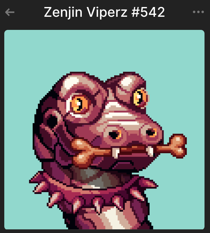 kato_eth's tweet photo. PROUD TO OWN 
@ZenjinViperz 
DRINK POISON 🧪🐍 https://t.co/1UWBhr6Kwk