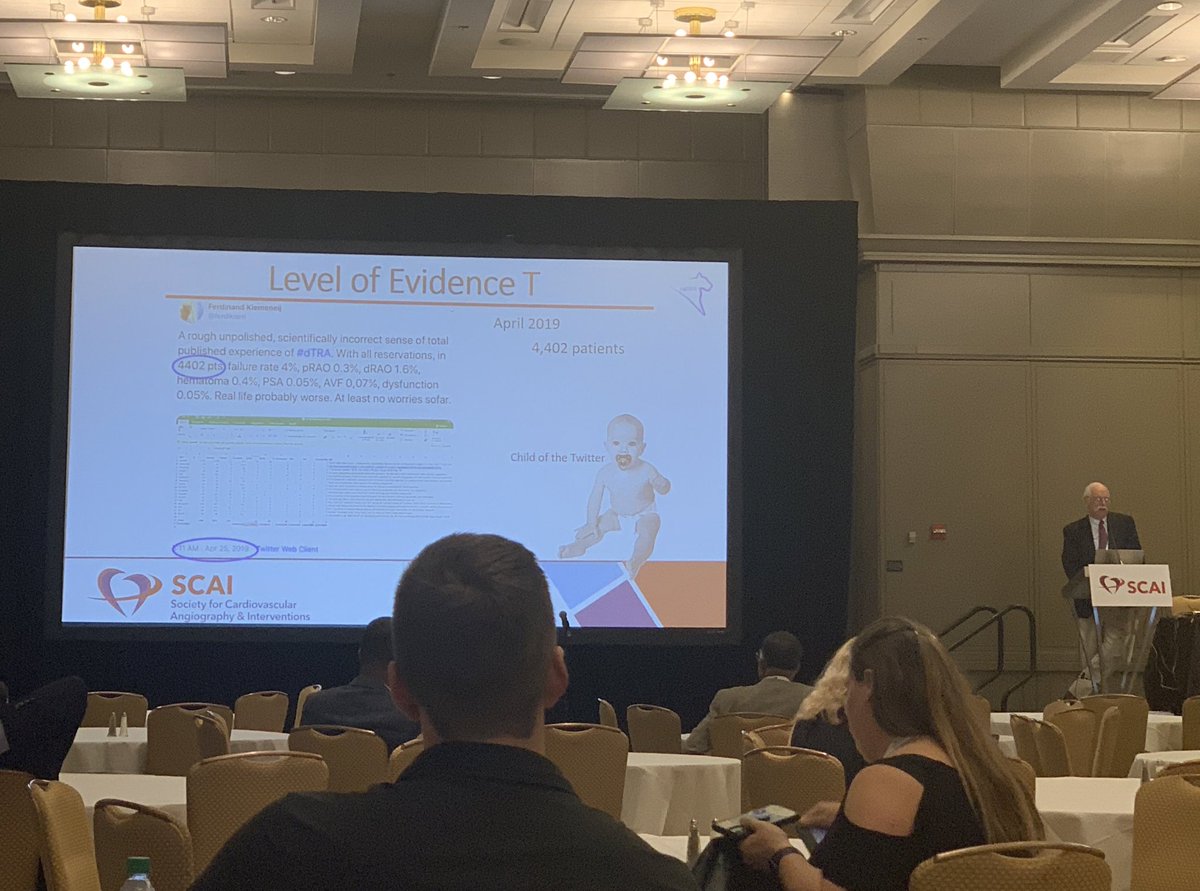 DrJayMohan's tweet photo. “Level of evidence T”- @Radial_ICG
T= Twitter
#dLRA #SCAI20222 @SCAI https://t.co/KYQred2g2k