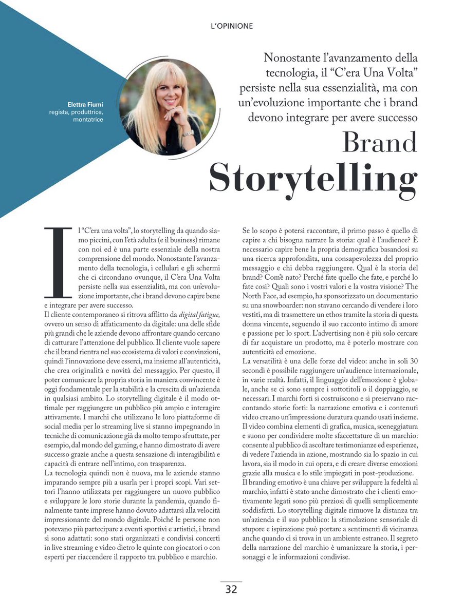 Brand Storytelling - La nostra socia Elettra Fiumi su Ticino Management Donna.

Complimenti👏🏻

#bpw #bpwticino #bpwswitzerland 
#bpwinternational #brandstorytelling 
#ticinomanagementdonna #bebpw