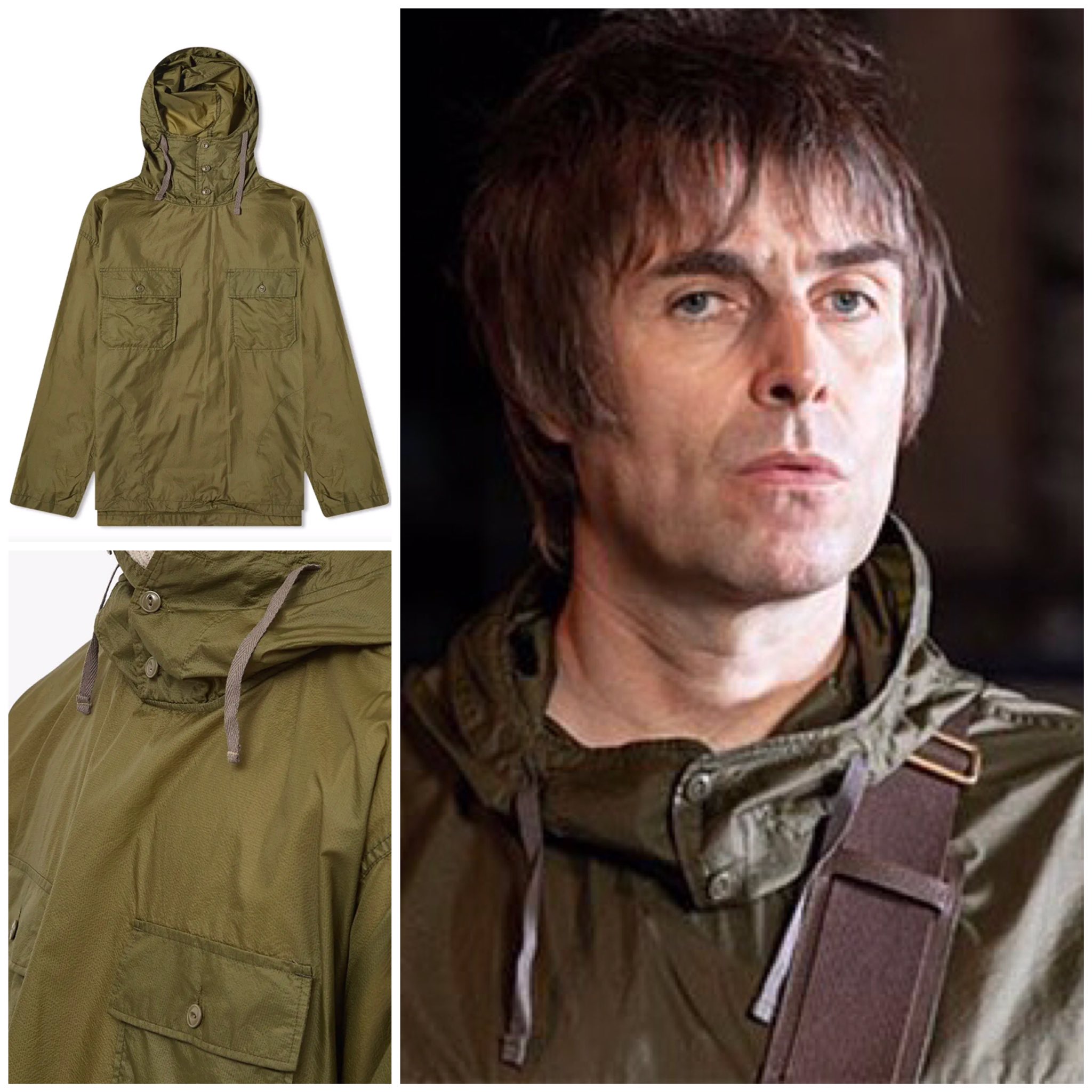 Liam Gallagher Wears on X Ad. Liam Gallagher wears Engineered Garments Ripstop Nylon Cagoule Shirt Medium available at END https t WF4xnOyG3g https t syTikNnV4l X