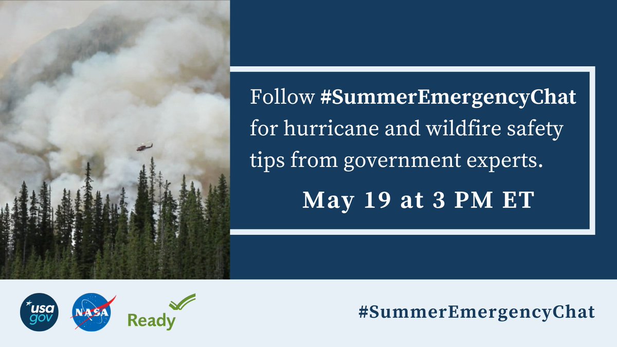 Summer Emergency Chat Graphic with text and image of smoke and trees.