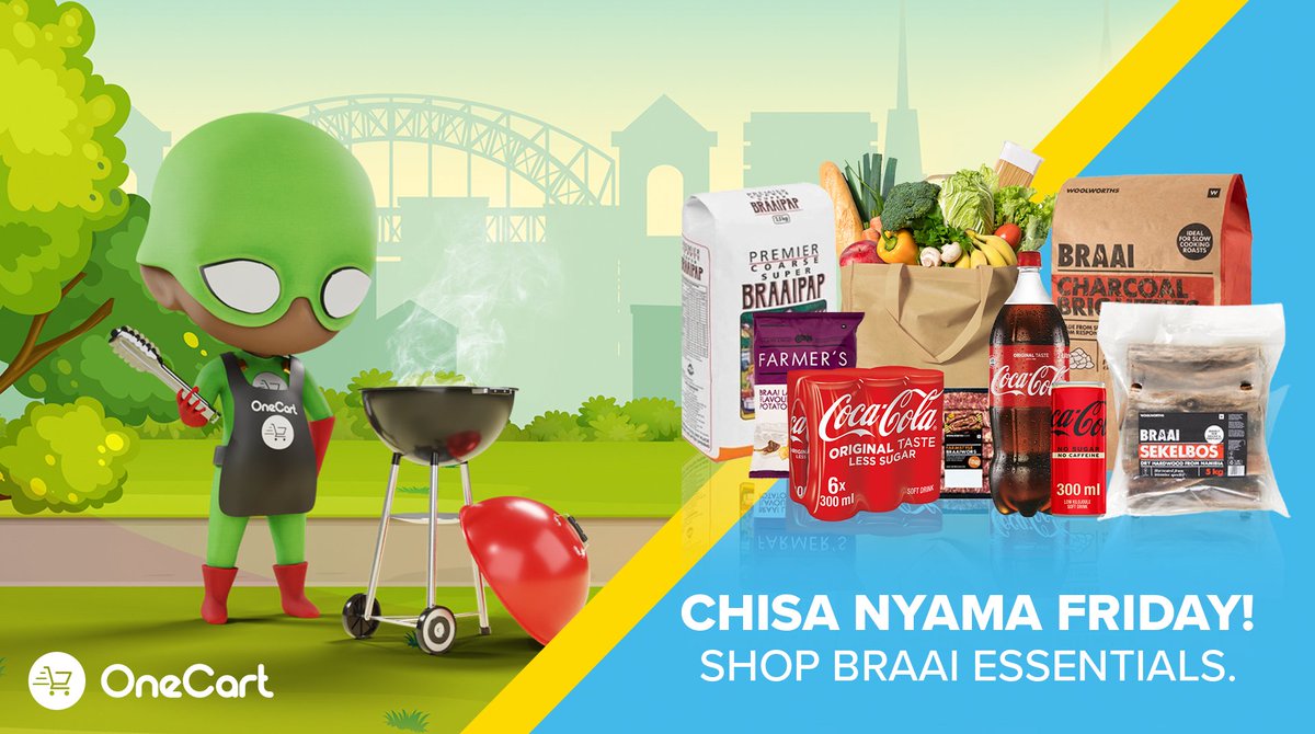 OneCartZA's tweet photo. Tick off your braai ‘must haves’ with OneCart! 🙌 🔥 We’ve got everything from braaipap, meat, coal, fire starters and so much more.  Chisa nyama every day! 😉 #ChisaNyama #FridayBraaiDay 

Download the OneCart mobile app, today❤️ #OneCartSuperheroes #OneCartZA #OnDemandShopping https://t.co/C12gjOSCkf