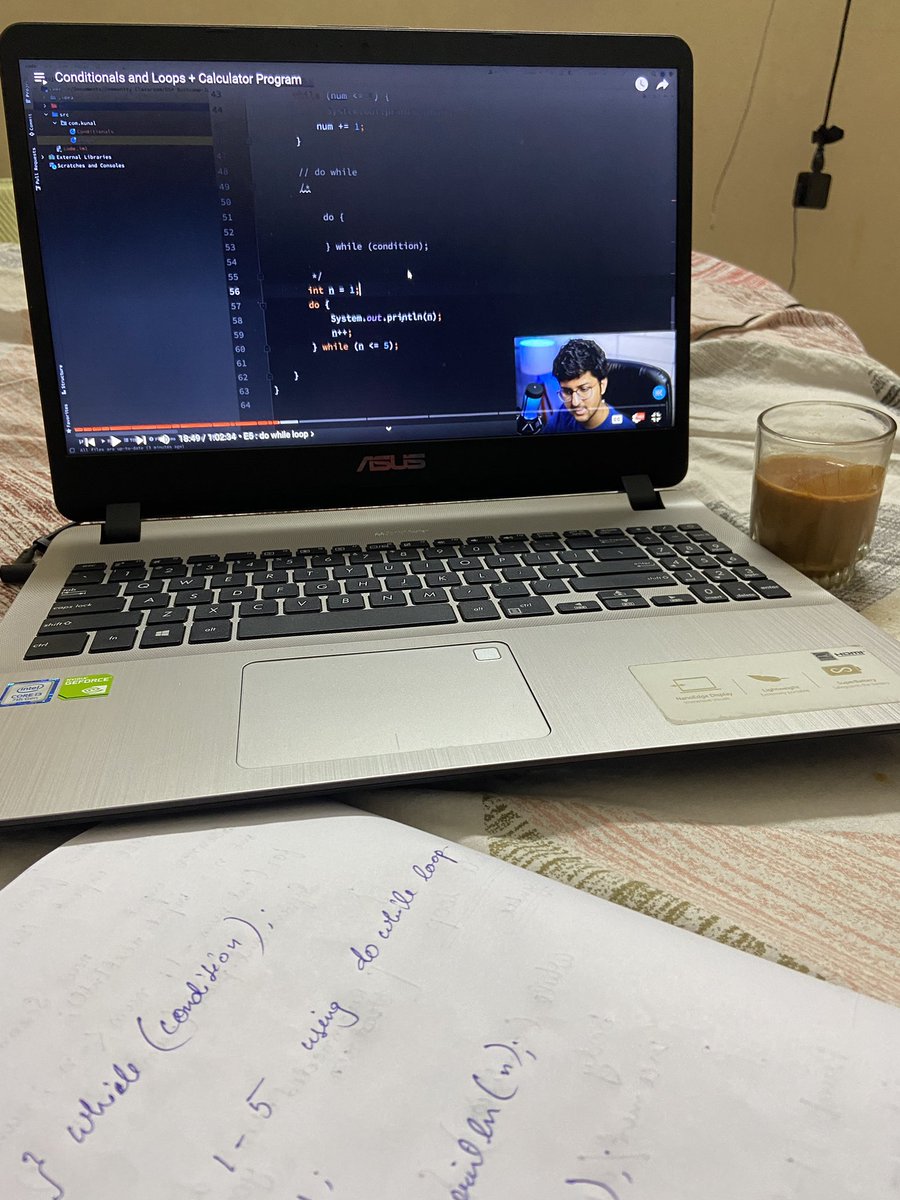 AmitRunsAds's tweet image. Day 6 of #DSAwithKunal along with a cup of tea.
Topic covered: Conditionals and Loops with Calculator Program.
@kunalstwt #opensourcelearning #learninginpublic