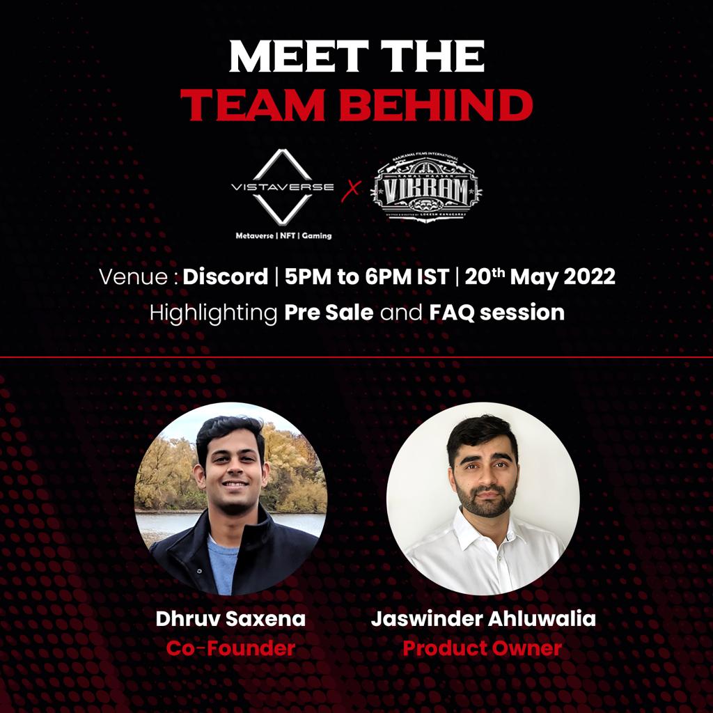 Hey Everyone! 
Guess what? 
We are going LIVE on our #Discord on 20th May 2022 

Time: 5PM to 6PM IST
discord.gg/vistaverse

<a href="/ikamalhaasan/">Kamal Haasan</a> <a href="/RKFI/">Raaj Kamal Films International</a> <a href="/LMEOffl/">LOTUS METAENTERTAINMENT</a> <a href="/turmericmediaTM/">Turmeric Media</a> <a href="/Festival_Cannes/">Festival de Cannes</a> @VMC_sg <a href="/abhay_VMC/">Abhayanand Singh</a> <a href="/PiiyushSingh/">Piiyush singh.</a> <a href="/1209Saurabh/">saurabh gupta</a> #DhruvSaxena #JaswinderAhluwalia #FAQ