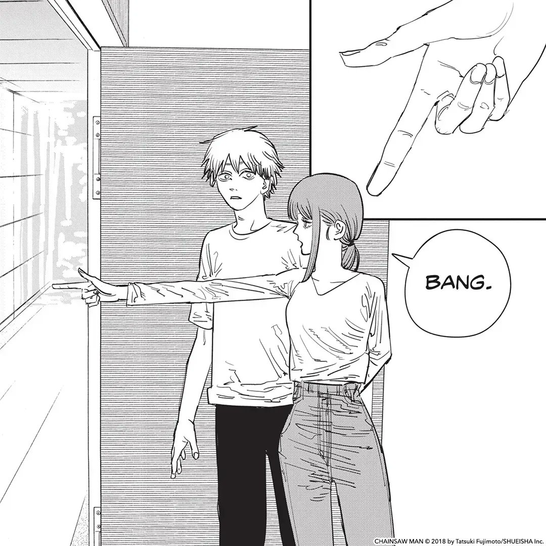 VIZMedia's tweet photo. Bang goes my heart…

via Chainsaw Man https://t.co/1BMC57TvRh