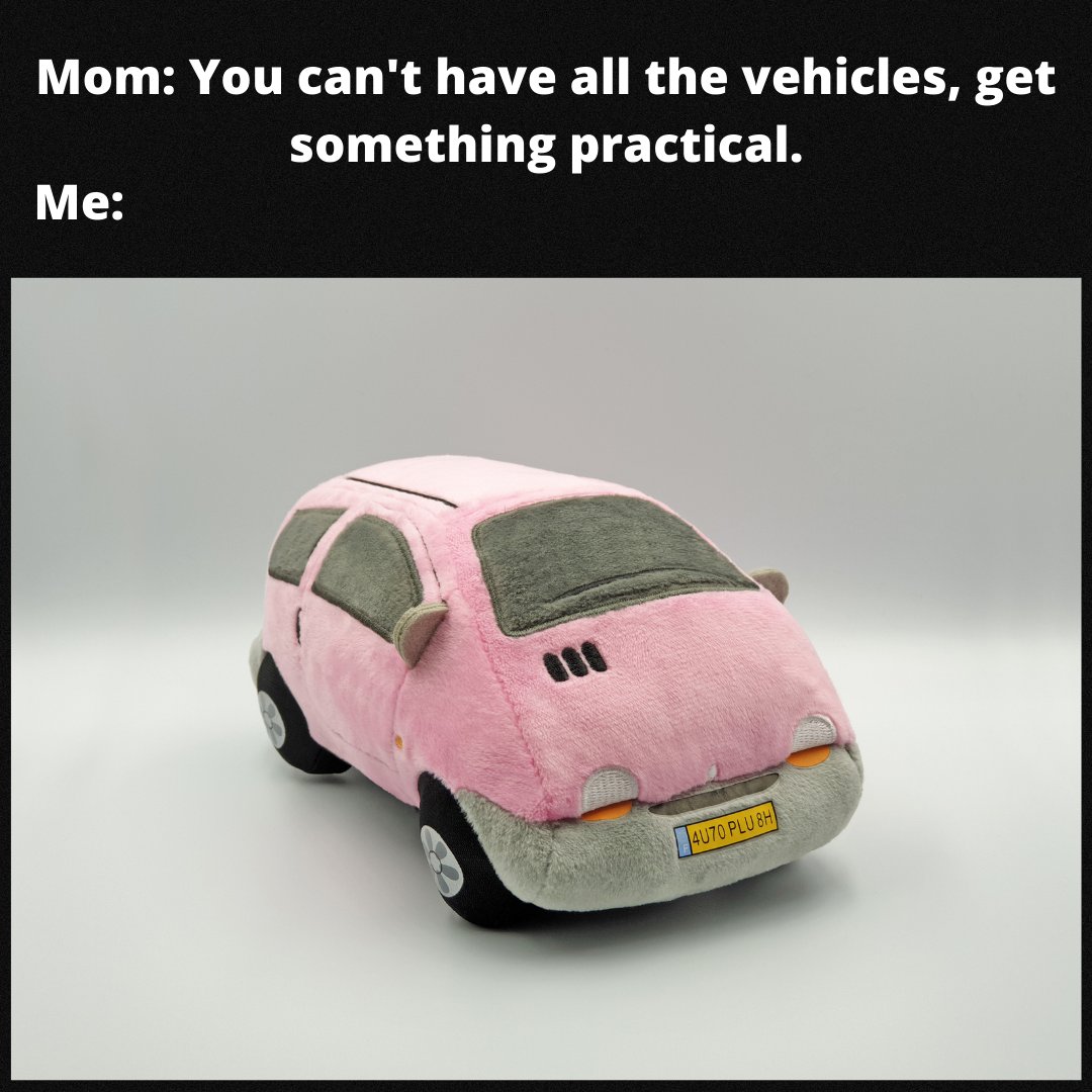 Autoplushies's tweet photo. Practically yes!!
Get yours today @autoplushies
#autoplush #softplushedtoys #plushytoys #cars #memes #carmeme #carlifestyle #carporn #jdmculture #shopkawaii #carporn #funnymemes #carlifestyle24 #twingo #twingosforlife #renaulttwingoβ #justkawaiithings #twingofanclub https://t.co/pAt1IwkThW