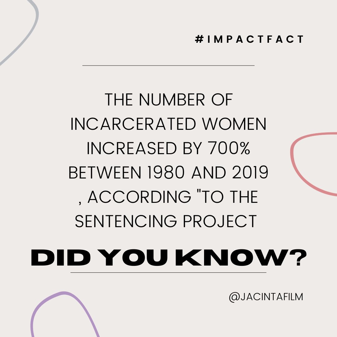 #ImpactFact 

Did you know? <a href="/SentencingProj/">The Sentencing Project</a> also reports that "the rate of growth for female imprisonment has been twice as high as that of men since 1980. ⛓️ 

#JacintaImpact #MassIncarceration #WomenInPrison #PrisonReform