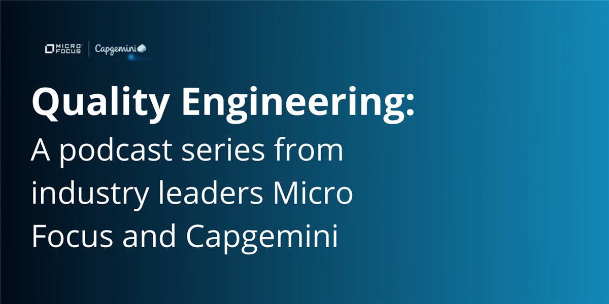 #NowPlaying episode 2 of the new #MicroFocus and <a href="/Capgemini/">Capgemini</a> podcast, Quality Engineering. In this episode, hear from Micro Focus and Capgemini experts about the challenges and solutions of #DevOps Listen now: | #AlliancePowered #MyCompany apple.co/3vi3uno