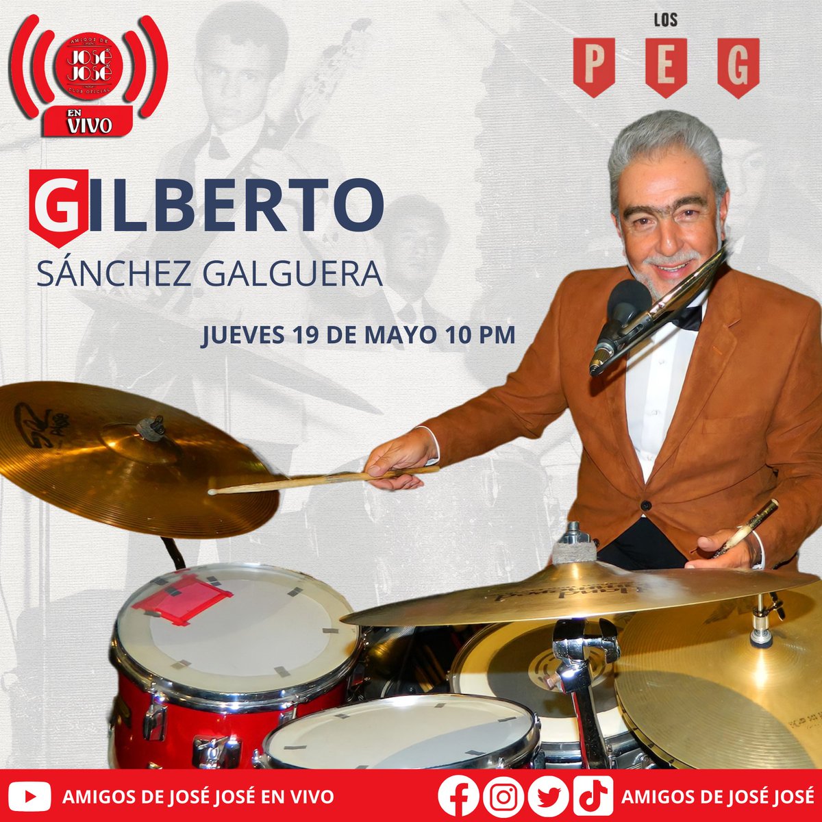 Amigos!!!
Esta noche en nuestro programa, tendremos a un invitado muy especial, el maestro Gilberto Sánchez Galguera, ex integrante original del grupo "Los Peg". Los esperamos en punto de las 10pm por nuestra página en Facebook o nuestro canal en Youtube 

youtube.com/channel/UCjepC…