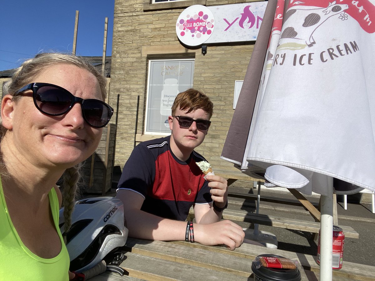 When you take you 17 year old cycling to distress from A level revision and he still wants to stop for ice cream #specialmoments #stillamum #nevertoold