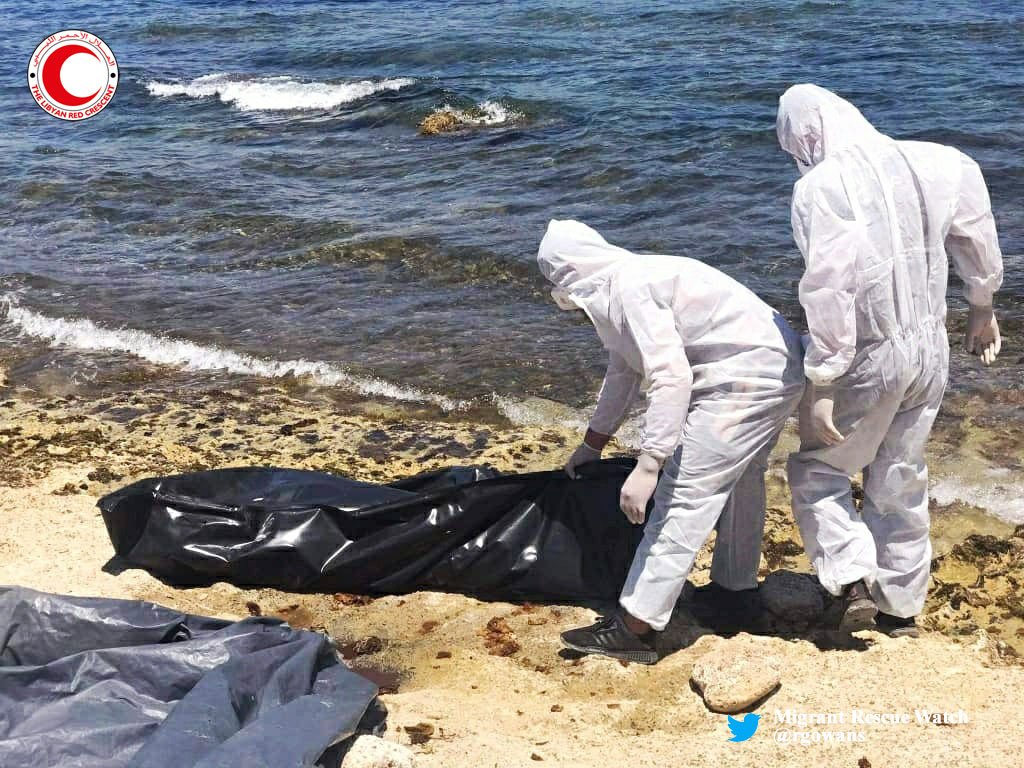 rgowans's tweet photo. #Libya 19.05.22 - Libyan Red Crescent (Zawiya Branch) recovered 2 unidentified bodies of #migrants washed ashore in the Refinery Point area. The remains were transferred to morgue in Zawiya Teaching Hospital for completion of proceedings. #migrantcrisis #DontTakeToTheSea #Frontex https://t.co/SjLatRLBsi