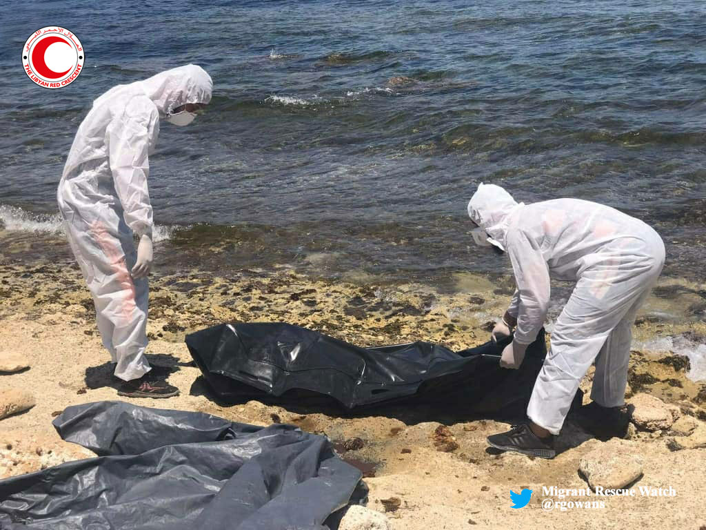 rgowans's tweet photo. #Libya 19.05.22 - Libyan Red Crescent (Zawiya Branch) recovered 2 unidentified bodies of #migrants washed ashore in the Refinery Point area. The remains were transferred to morgue in Zawiya Teaching Hospital for completion of proceedings. #migrantcrisis #DontTakeToTheSea #Frontex https://t.co/SjLatRLBsi