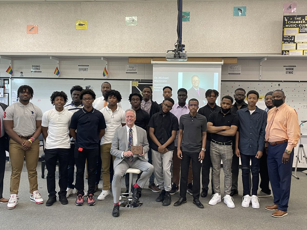 hcpss_mhhs's tweet photo. AWESOME VIST with Dr. Martirano today who spoke at our Men Rising Program. Our scholars very much appreciated his openness and resonated with his story! THANK YOU SO MUCH DR. M!!! @mjmsuper https://t.co/rXD4x5fbrP