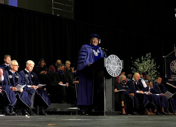 "You won’t find this lesson on any syllabus, but the strength and agility you gained over these years were as much a part of your learning experience as any of your classes." - Kean President <a href="/DrLRepollet/">Dr. Lamont Repollet</a>,  addressing the Kean graduates.
#Kean2022