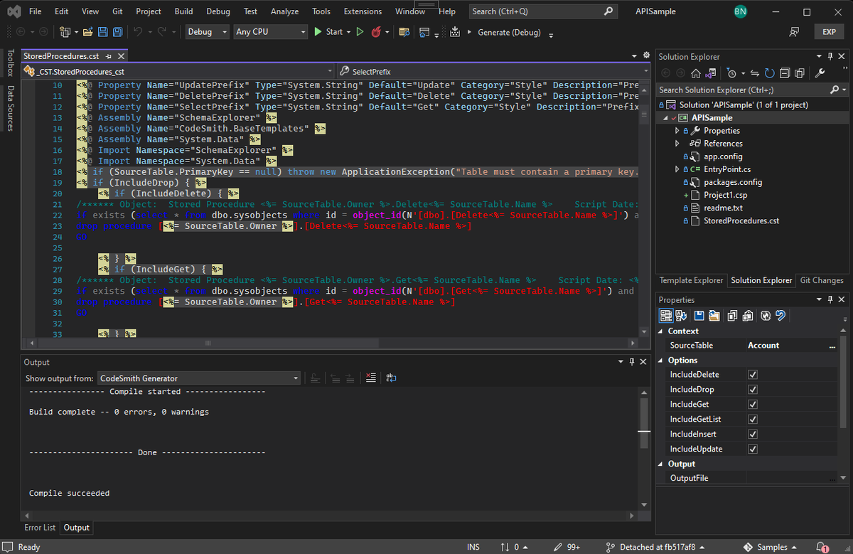 blaken's tweet image. I've been working on completely rewriting the @codesmithtools @VisualStudio integration (with @mkristensen's Community.VisualStudio.Toolkit) for VS2022. There is still work left and lots of QA, but some major blocking issues have been resolved. Huge thanks to @davkean and team.