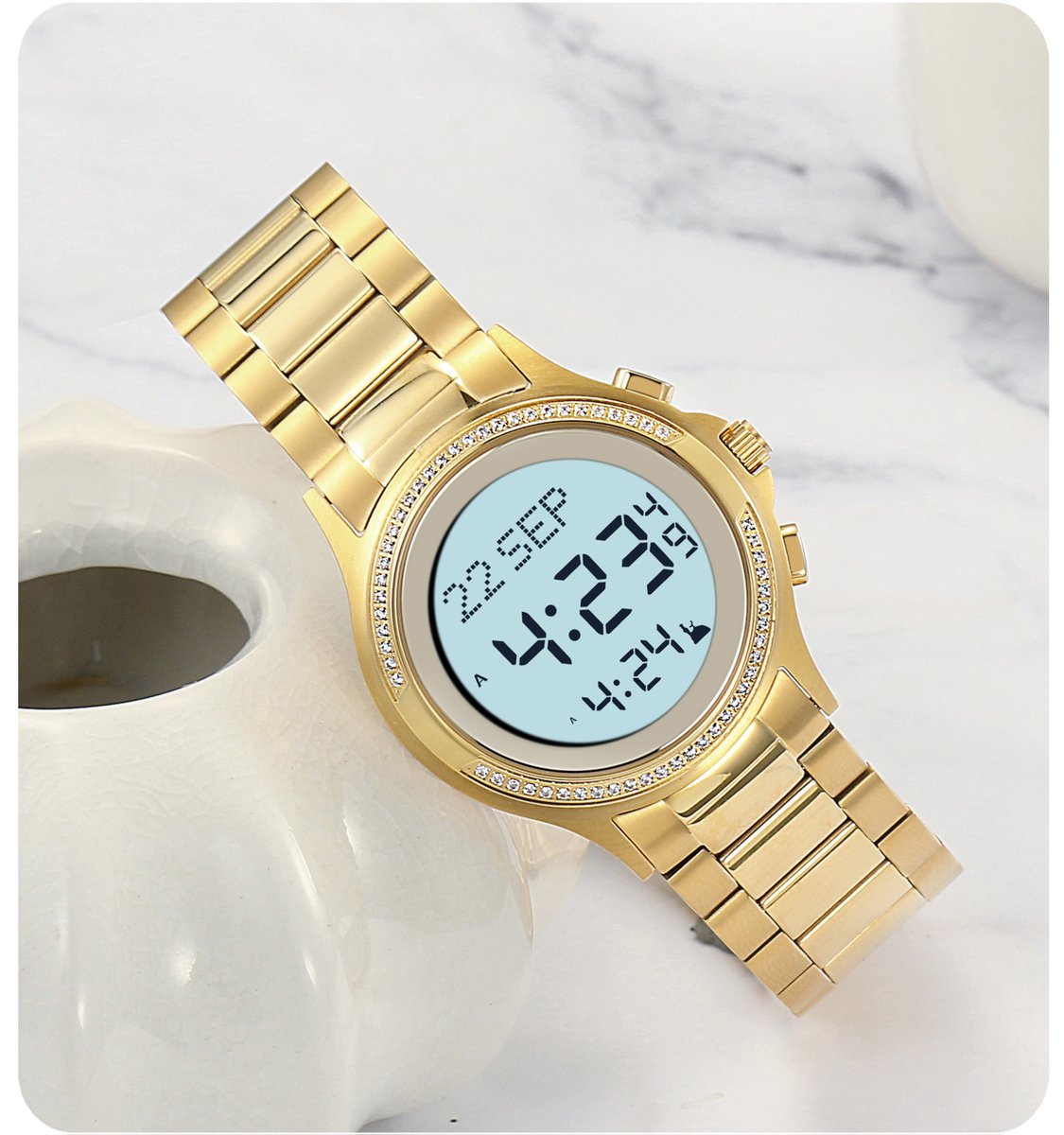 oliverwang17's tweet photo. muslim pray watch ，digital islamic pray watch ，automatic qibla compass watch .Bilingual display:Arabic &amp; English Languages.Battery enter . https://t.co/JTFgCqMUHD