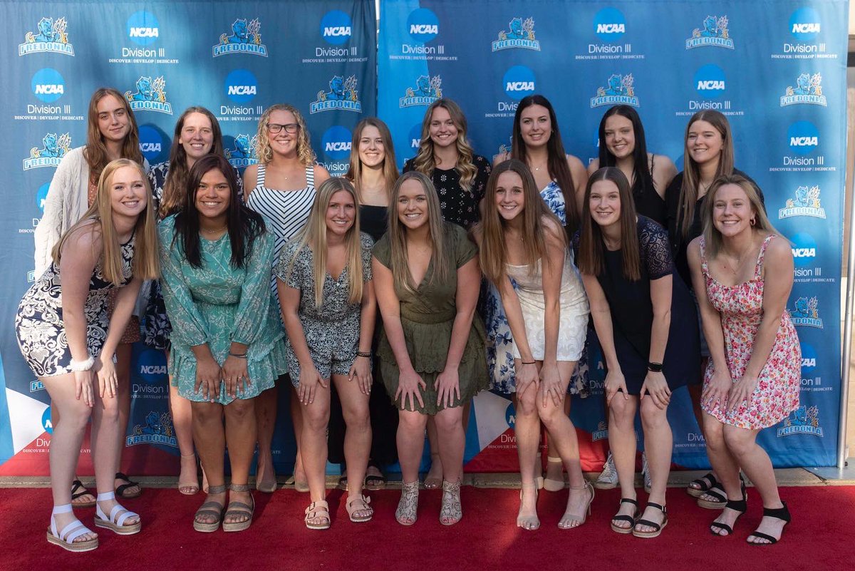 Best of luck to this wonderful group of young ladies as they finish up their school years, semesters and college days…to the Class of ‘22, thank you is not enough, but THANK YOU! To the now Sophomores, Juniors and Seniors, see you in the fall!! #FSUKnow <a href="/FredBlueDevils/">Fredonia State Athletics</a>
