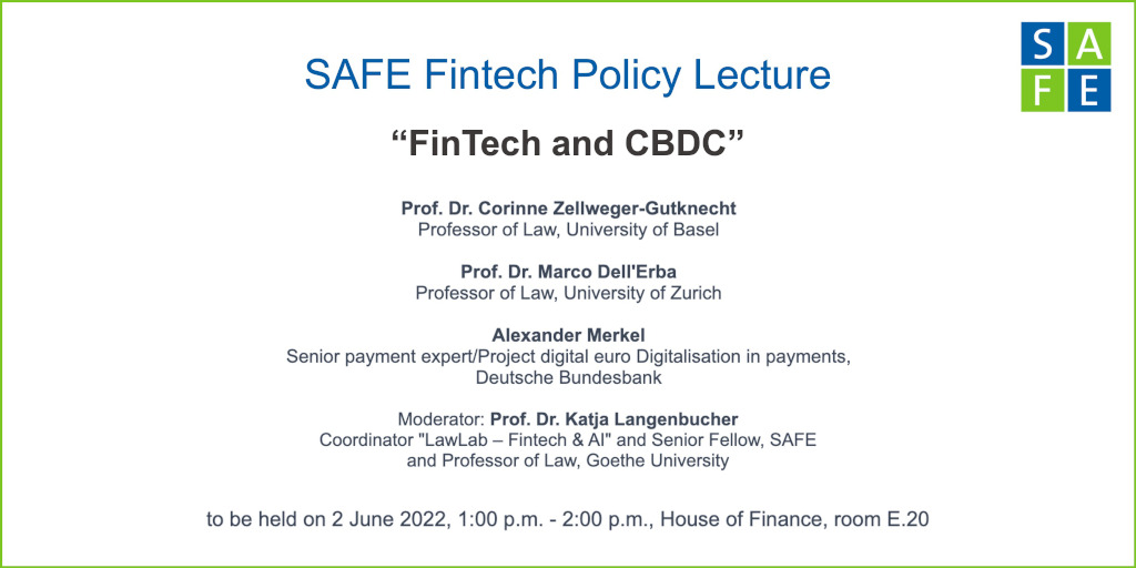 📅 2 June 2022 🕑 1 p.m. – 2 p.m. CEST 
📍 House of Finance 
Join the first SAFE FinTech Policy Lecture on developments of new payment methods and their effects with a panel of researchers and practitioners. Register here: safe-frankfurt.de/news-media/eve… <a href="/marcodellerba_/">Marco Dell'Erba</a> #FinTech