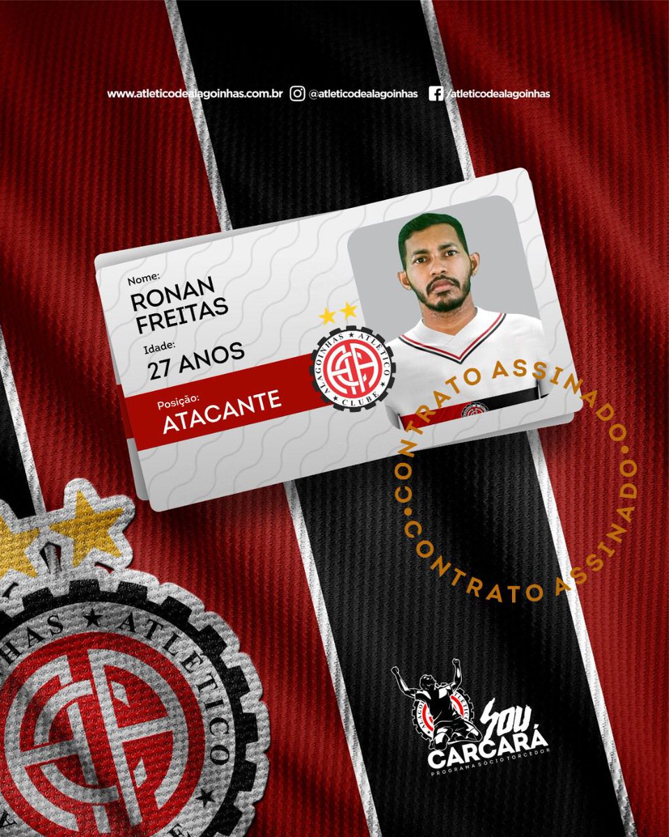atletico_ba's tweet photo. Tem reforço no Carcará 🦅

O atacante Ronan Freitas reforçará o elenco do Alagoinhas Atlético Clube para a disputa do Campeonato Brasileiro Série D.

Atleta de 27 anos, campeão Baiano com o Carcará em 2021, consagrando-se o artilheiro da competição e eleito o craque das finais. https://t.co/Mxqt1YvaXa
