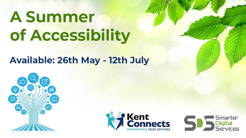Celebrating Global Accessibility Awareness Day. Kent Connects and SDS would like to invite you to our free 45 min live webinars spread over the next few months. You and your colleagues can attend any/all digital accessibility sessions for free. Book now  kentconnects.gov.uk/events/
