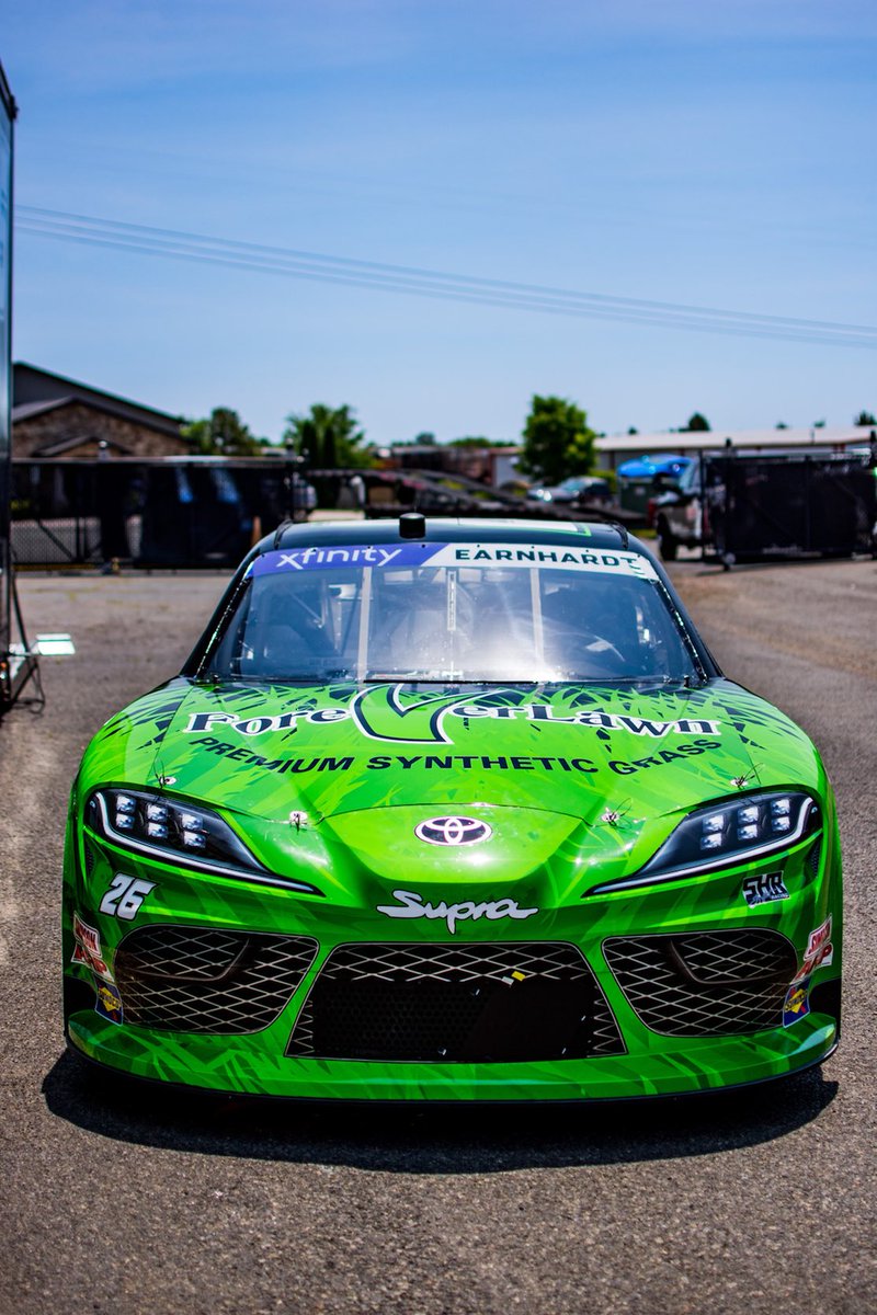 ⁦@JEarnhardt1⁩ is back in action in the ⁦@foreverlawninc⁩ ⁦@ToyotaRacing⁩ Supra for ⁦@Team_SHR26⁩ with ⁦@dalstrong⁩ at ⁦@TXMotorSpeedway⁩ this Saturday in the ⁦@NASCARXfinity1⁩ series.  #blackandgreengrassmachine #earningearnhardt #texas