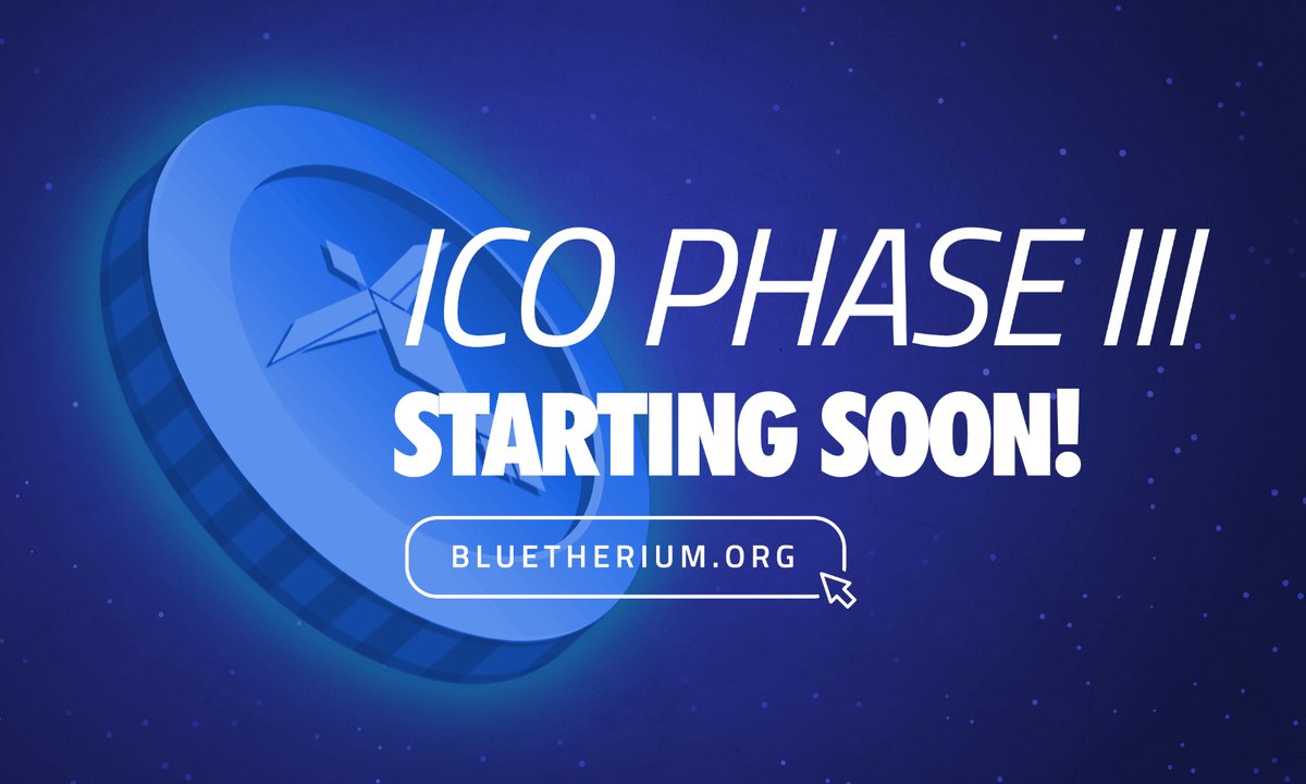 bluetherium's tweet photo. Only hours left for the start of the #Bluetherium Phase III #ICO!

This is our final ICO phase, but the beginning of many new exciting things to come.

https://t.co/6Q37hgsFVu

Join the #crypto #sports #revolution! https://t.co/fkQufyWjtb