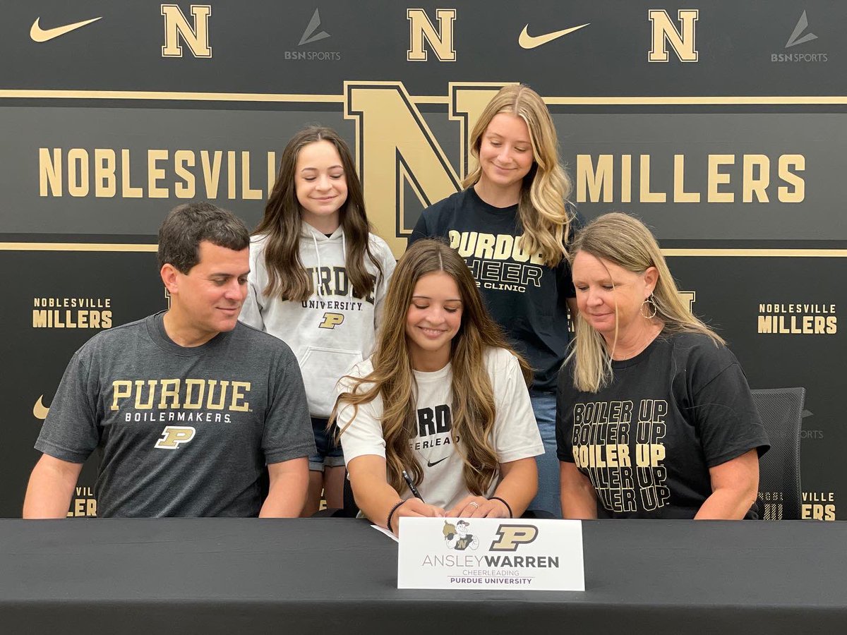 MillersCheer's tweet photo. Happy Signing Day to @ansleywarren1! ✨

Ansley will be cheering at Purdue University next fall and studying Nursing. 

#PurdueBound #GoBoilers https://t.co/x61hoiWImY