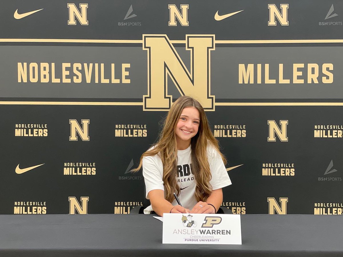 MillersCheer's tweet photo. Happy Signing Day to @ansleywarren1! ✨

Ansley will be cheering at Purdue University next fall and studying Nursing. 

#PurdueBound #GoBoilers https://t.co/x61hoiWImY