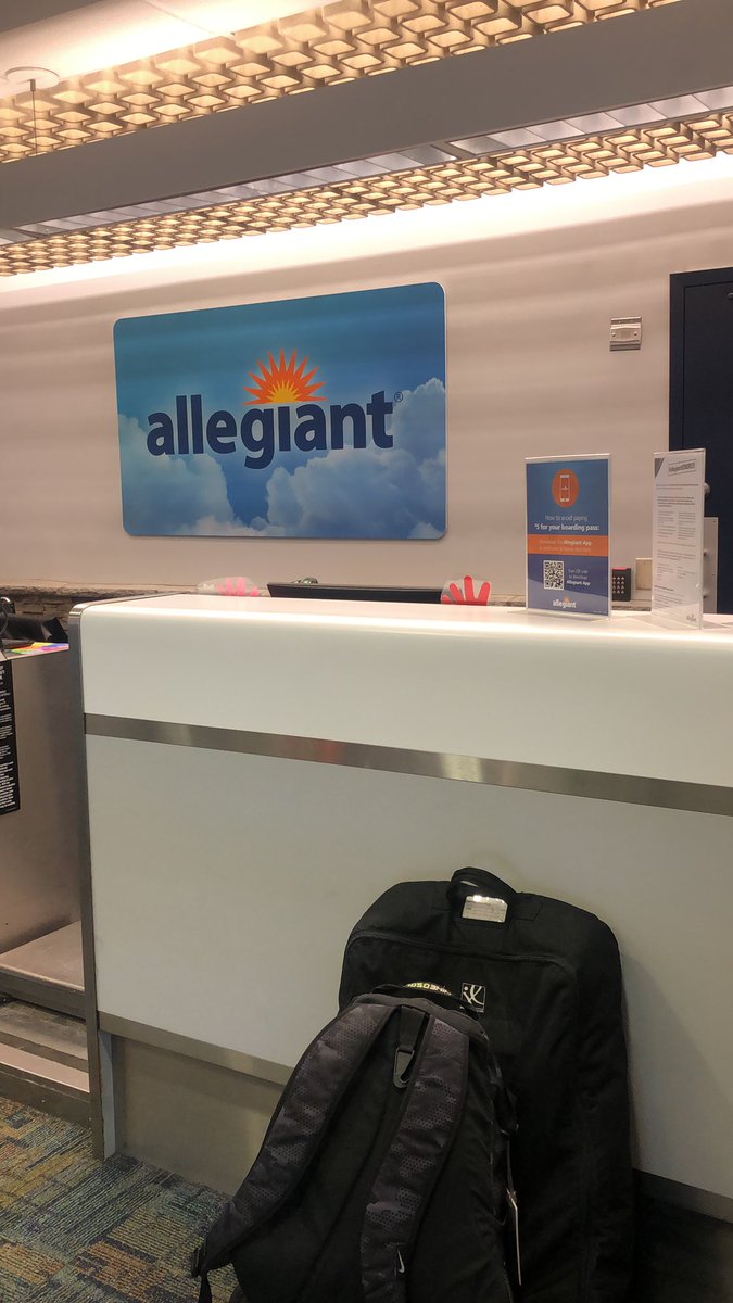 wendeferguson's tweet photo. Arrived on time at the State College, PA (SCE) airport vacation ready. Unfortunately, @Allegiant oversold our flight! The @Allegiant staff left us at the counter (pic). We (family of 3) didn’t board &amp; are stuck at the airport. #customerexperience #CustomerService #flightaware https://t.co/LzFG9rYFaF
