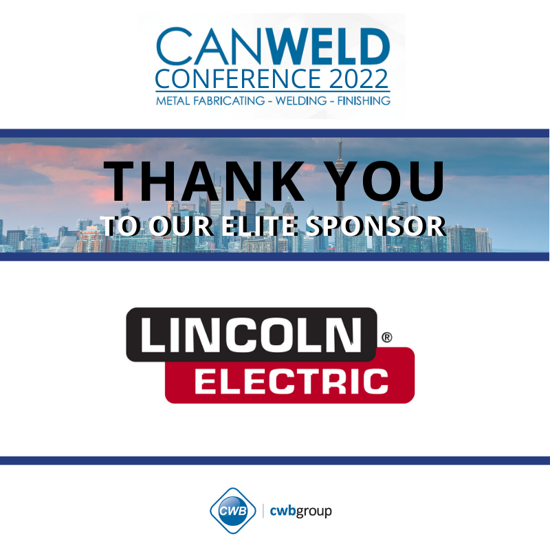 CanWeldCon's tweet photo. We would like to thank @LincolnElectric for being an Elite Sponsor with their contribution for our 
upcoming #CanWeldConference happening at the Toronto Congress Centre from June 15 – 16, 2022.
Learn more about our upcoming event and #Register now: https://t.co/5Dei7GDwvD https://t.co/tlcJ9jcpXJ