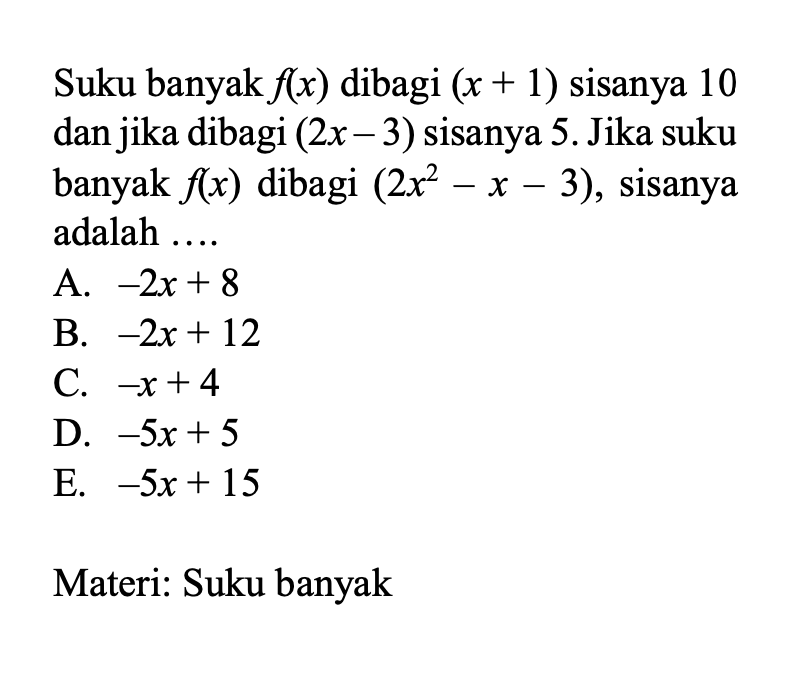 EdcentId's tweet photo. ⚠️Hallo Guys, ini "katanya" SOAL UTBK 2022 Bidang Matematika. Jadi buat kamu yang sedang Fokus belajar UTBK bab suku banyak wajib bisa ya‼️ https://t.co/PONW9ra0QK