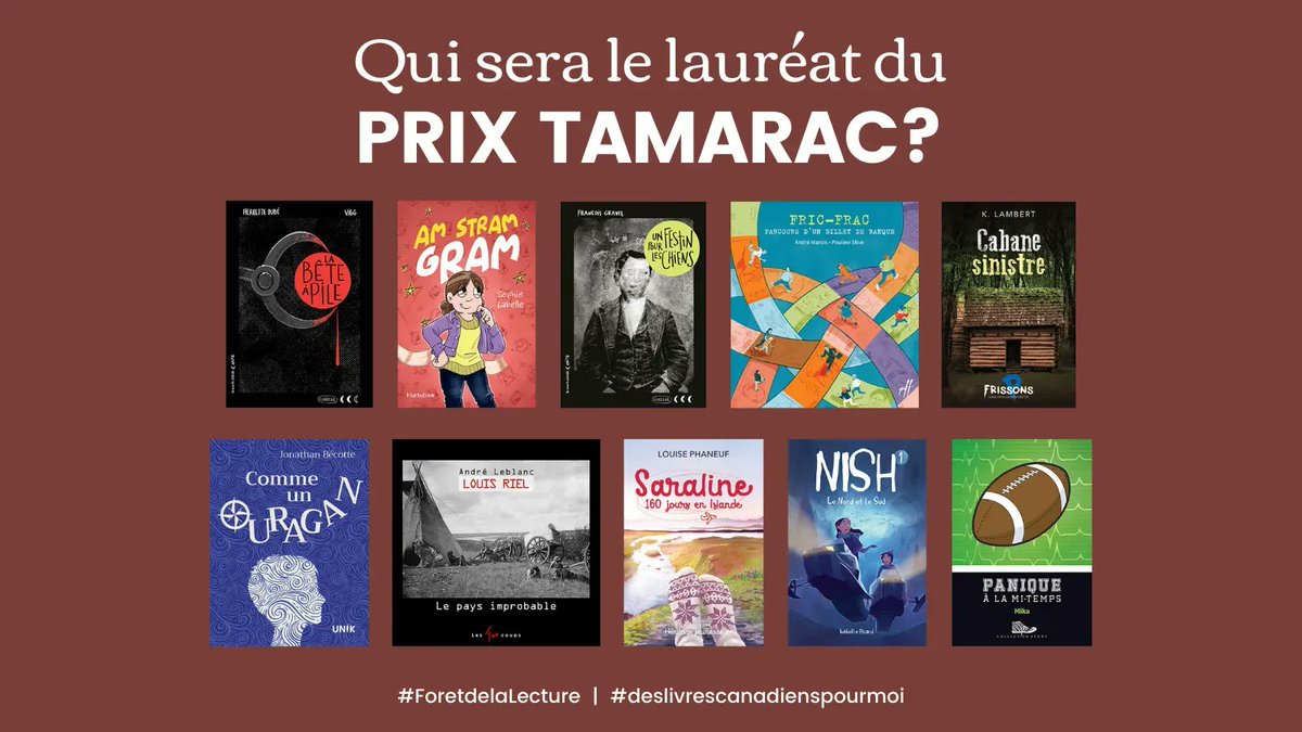 ForestofReading's tweet photo. La #foretdelalecture commence bientôt par la cérémonie Tamarac! Qui sera couronné? Soyez des nôtres à https://t.co/dov9d5GD28 à 10 h HNE! #deslivrescanadienspourmoi @CurioCBC @cbcbooks https://t.co/JfEzHTG9el