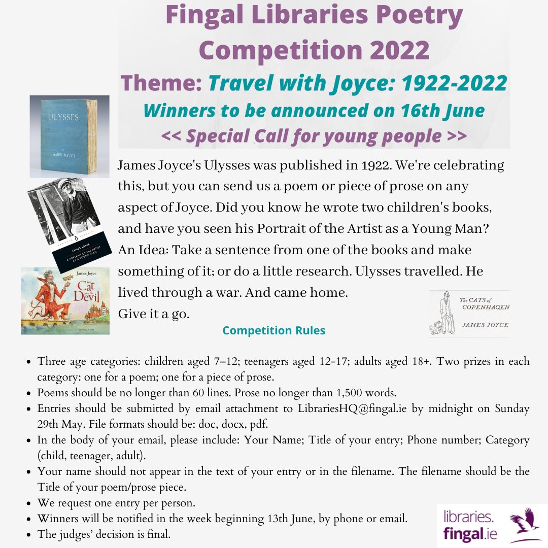 fingallibraries's tweet photo. Fingal libraries Poetry Competition 2022! Why not give it a go, you have nothing to lose! Fingal County Council Events in Fingal CreativeIrl #LoveLibraries #Leapintolibraries #CreativeWriting # https://t.co/kLTdZ2OSC4